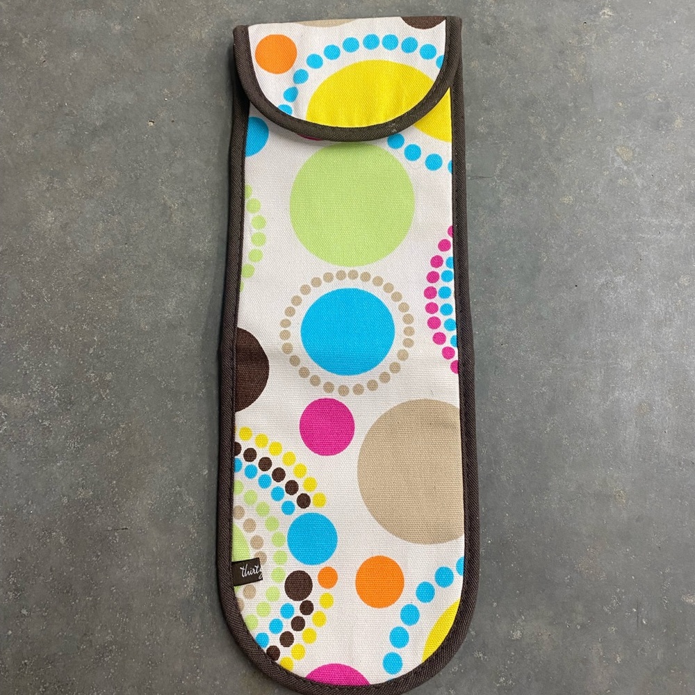 Thirty one brand bottle thermal holder. Rainbow polka dots